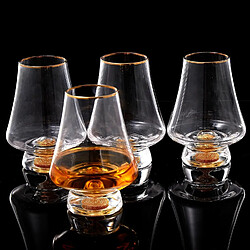 Vendos85 Verres à whisky en cristal avec flocons d’or 24 carats