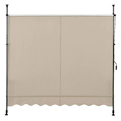 Helloshop26 Brise-soleil pare-soleil métal et polyester hauteur variable sable 200 x 120 x 200-300 cm 03_0001121