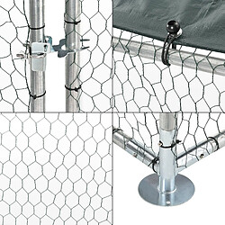 Acheter Helloshop26 Enclos extérieur volière cage pour animaux avec serrure armature acier galvanisé 3 x 2 x 2 m argent vert foncé 03_0005140