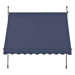 Helloshop26 Store banne téléscopique acier polyester 150 x 120 x 200-300 cm bleu foncé 03_0008313