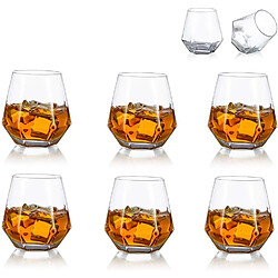 Vendos85 6 Verres à Whisky Inclinés Géométriques – Fond Lourd