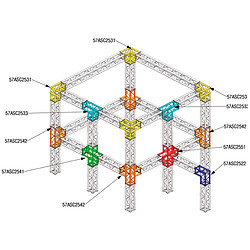 ASC 2531 Angle 3 départs 90 degrés 0,50m x 0,50m x 0,50m ASD