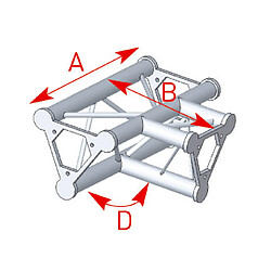 ASD 33 Angle structure triangulaire 3 départs à plat 90 degrés 0,40m x 0,55m ASD