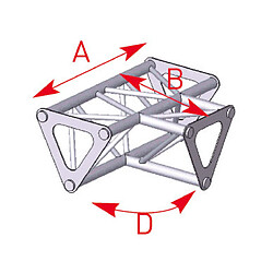 ASD 1533 Angle structure triangulaire 3 départs 90 degrés à plat 0,25m x 0,25m x 0,35m ASD