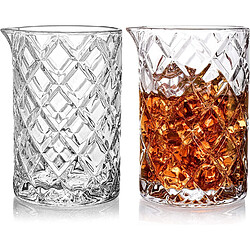 Vendos85 Verre à Cocktail en Verre 685 ml avec Motif Diamant