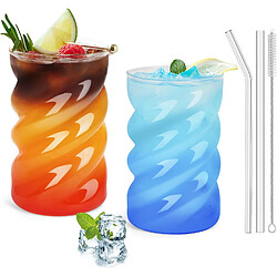 Vendos85 Verres ondulés en borosilicate avec paille