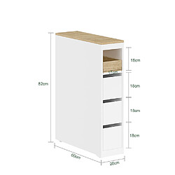 Avis SoBuy Mobiletto salle de bain gain de place blanc 20.0x60.0x82.5 cm BZR54-K-W