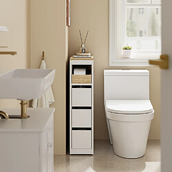 SoBuy Mobiletto salle de bain gain de place blanc 20.0x60.0x82.5 cm BZR54-K-W pas cher