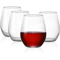 Vendos85 Lot de 4 Verres à Vin en Tritan – Incassables et Élégants