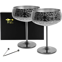 Vendos85 Verres à Martini Dark Knight en Acier Inoxydable 14oz