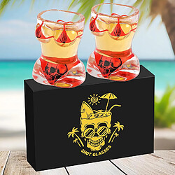 Vendos85 Verres à Shot Bikini Crâne – Verre Transparent 30ml