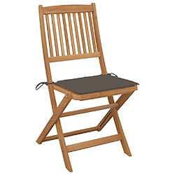 Avis vidaXL Chaises pliables de jardin lot de 6 avec coussins Bois d'acacia