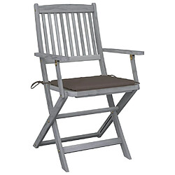 Avis vidaXL Chaises pliables d'extérieur lot de 6 et coussins Bois d'acacia