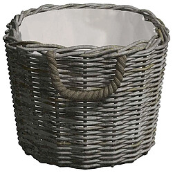 Avis vidaXL Panier à bois de chauffage avec poignées 59x42x28 cm Gris Saule