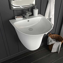 vidaXL Lavabo Blanc 47 x 45 x 37 cm Céramique Émaillée