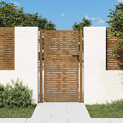 vidaXL Portail de jardin 100x200 cm en acier Corten, design carré