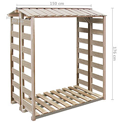 Acheter vidaXL Abri de stockage à bois de chauffage 150x90x176 cm Pin imprégné