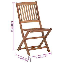 vidaXL Chaises pliables de jardin lot de 6 avec coussins Bois d'acacia pas cher