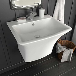 vidaXL Lavabo Blanc 53 x 44 x 37 cm Céramique Émaillée