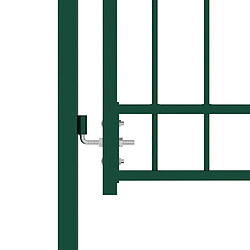 Avis vidaXL Portail de clôture avec pointes Acier 104x117 cm Vert