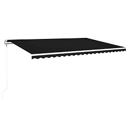 vidaXL Auvent automatique capteur de vent et LED 500x350 cm Anthracite