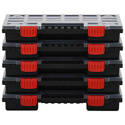 vidaXL Boîtes d'assortiment 5 pcs 34,5x25x5 cm Polypropylène