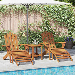 vidaXL Chaises Adirondack de jardin repose-pieds lot de 2 Bois acacia