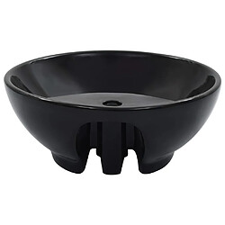 Avis vidaXL Lavabo avec trop-plein 46,5 x 18 cm Céramique Noir