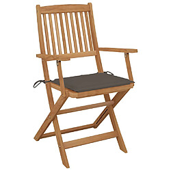 Avis vidaXL Chaises pliables de jardin lot de 6 avec coussins Bois d'acacia