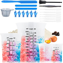 Vendos85 Tasses à mesurer en silicone avec bec verseur et accessoires