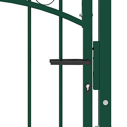 Acheter vidaXL Portail de clôture avec pointes Acier 100x125 cm Vert