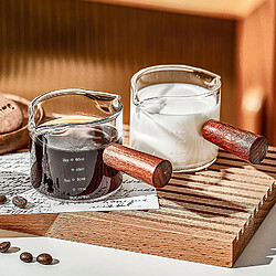 Vendos85 Tasse à mesurer expresso en verre borosilicaté et bois