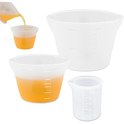 Vendos85 Lot de 3 tasses à mesurer en silicone 100/250/500 ml