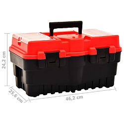 vidaXL Boîte à outils Plastique 462x256x242 mm Rouge pas cher