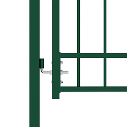 Avis vidaXL Portail de clôture avec dessus arqué Acier 100x136 cm Vert