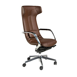 Angel Cerda Fauteuil de bureau pivotant en similicuir marron