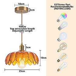 STOEX 2PCS Plafonnier Vintage Suspension Luminaire En Verre Lustre Rétro Moderne Marron pas cher
