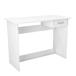 Acheter Pegane Bureau avec 1 tiroir couleur blanc mat - Largeur 100,6 x Profondeur 49,2 x Hauteur 76,4 cm