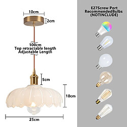 Stoex Suspension verre vintage - Blanc pas cher