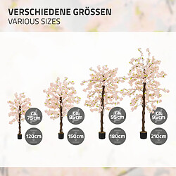 ML-Design Cerisier artificiel avec fleurs roses Arbre de décoration Plante artificielle en