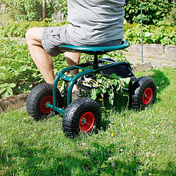 Ecd Germany Siège roulant de jardin Siège de jardin pivotant Siège roulant réglable en haute