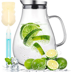 Vendos85 Pichet en verre résistant à la chaleur 2 L