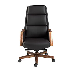 Angel Cerda Fauteuil de bureau pivotant en similicuir noir