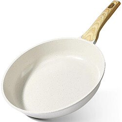 Vendos85 Poêle en céramique 28 cm blanche antiadhésive