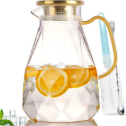 Vendos85 Carafe Diamant 2,2 L – Verre Résistant Haute Température