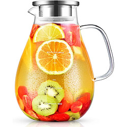 Vendos85 Pichet en Verre de 2,4 L Résistant à la Chaleur