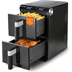 ZMH Friteuse Sans Huile Air Fryer Noir 11l 2800w Dualzone Max Avec Écran Tactile Et Minuterie