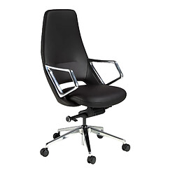 Angel Cerda Fauteuil de bureau pivotant en similicuir noir