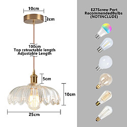 Suspension Vintage Industrielle Verre Vert Chrasy - Plafonnier Rétro E27 LED