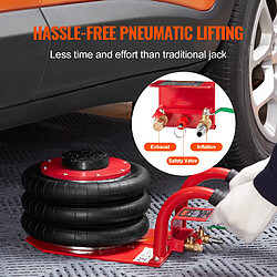 Vevor Cric pneumatique 3T, levée 140-450mm, 0,8-1,0MPa, gonflable, rouge, garage pas cher